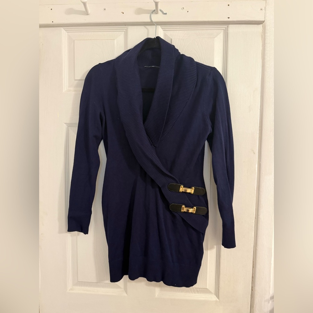 INC International Concepts Deep Blue Cardigan Dress